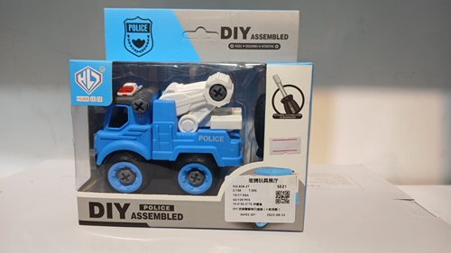 Diy Assembly Police Truck Car Toy