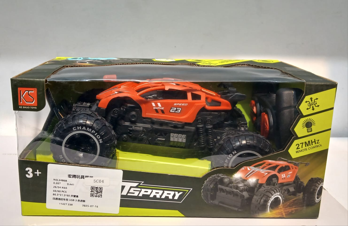 Remote-controlled off-road monster truck toy