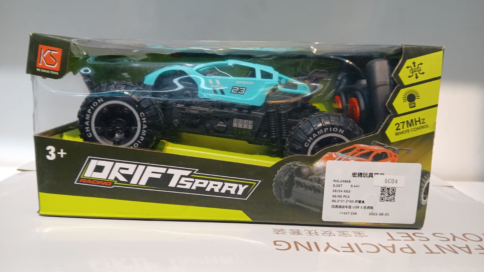 Drift Spray Racing" remote-control stunt car Toy.