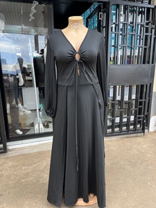 Black Fancy Splitted Dress