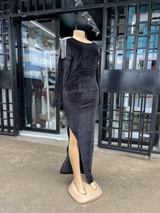 Black Backless Splitted Party Dress
