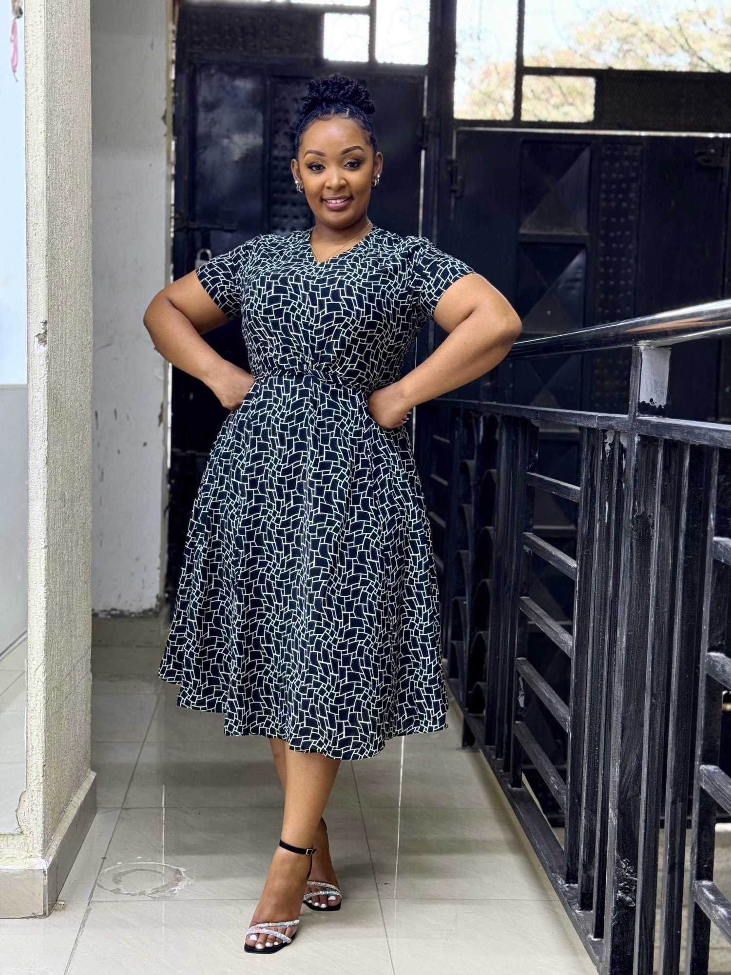 Pleated Chiffon Skater dress