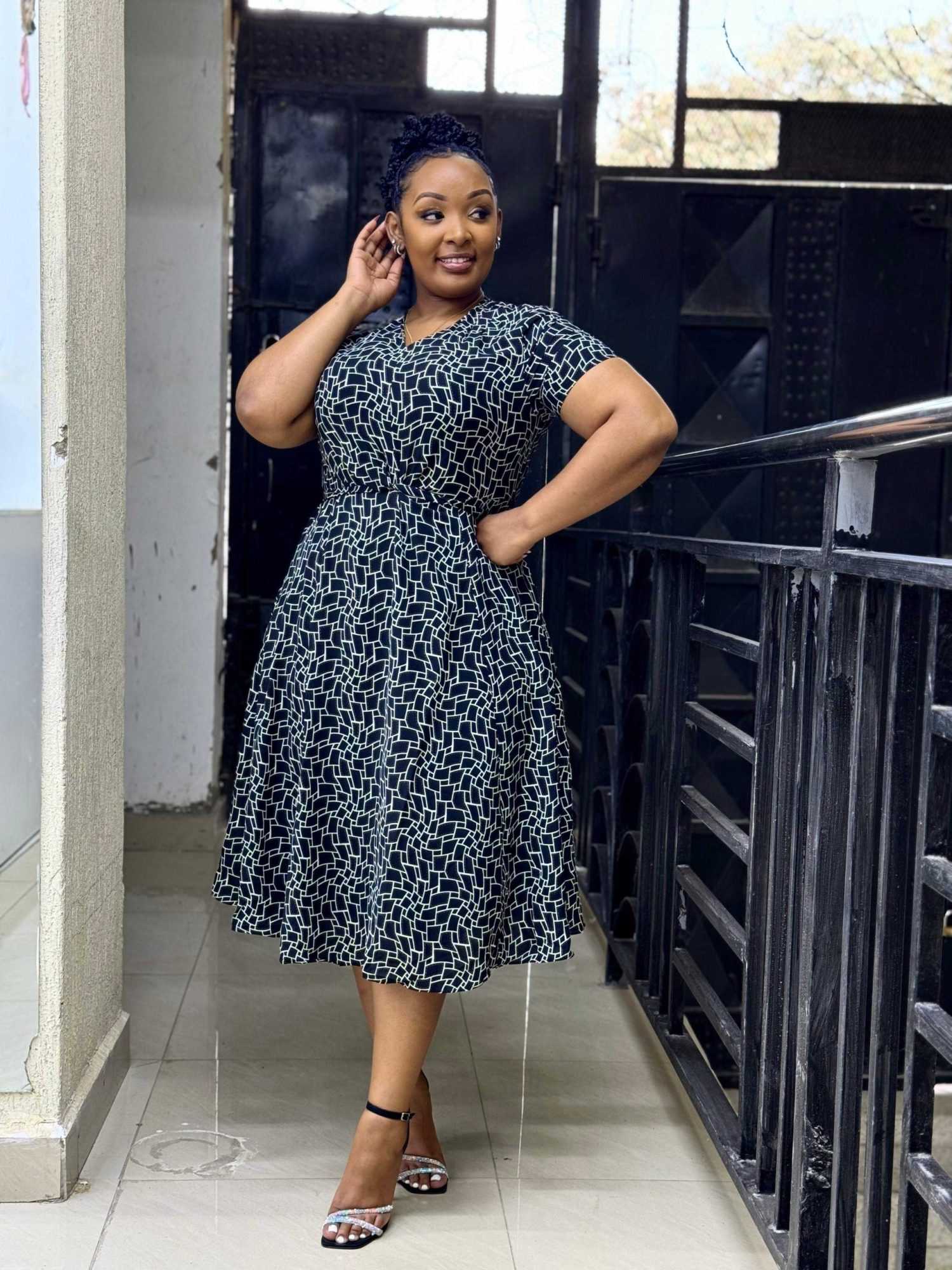 Pleated Chiffon Skater dress