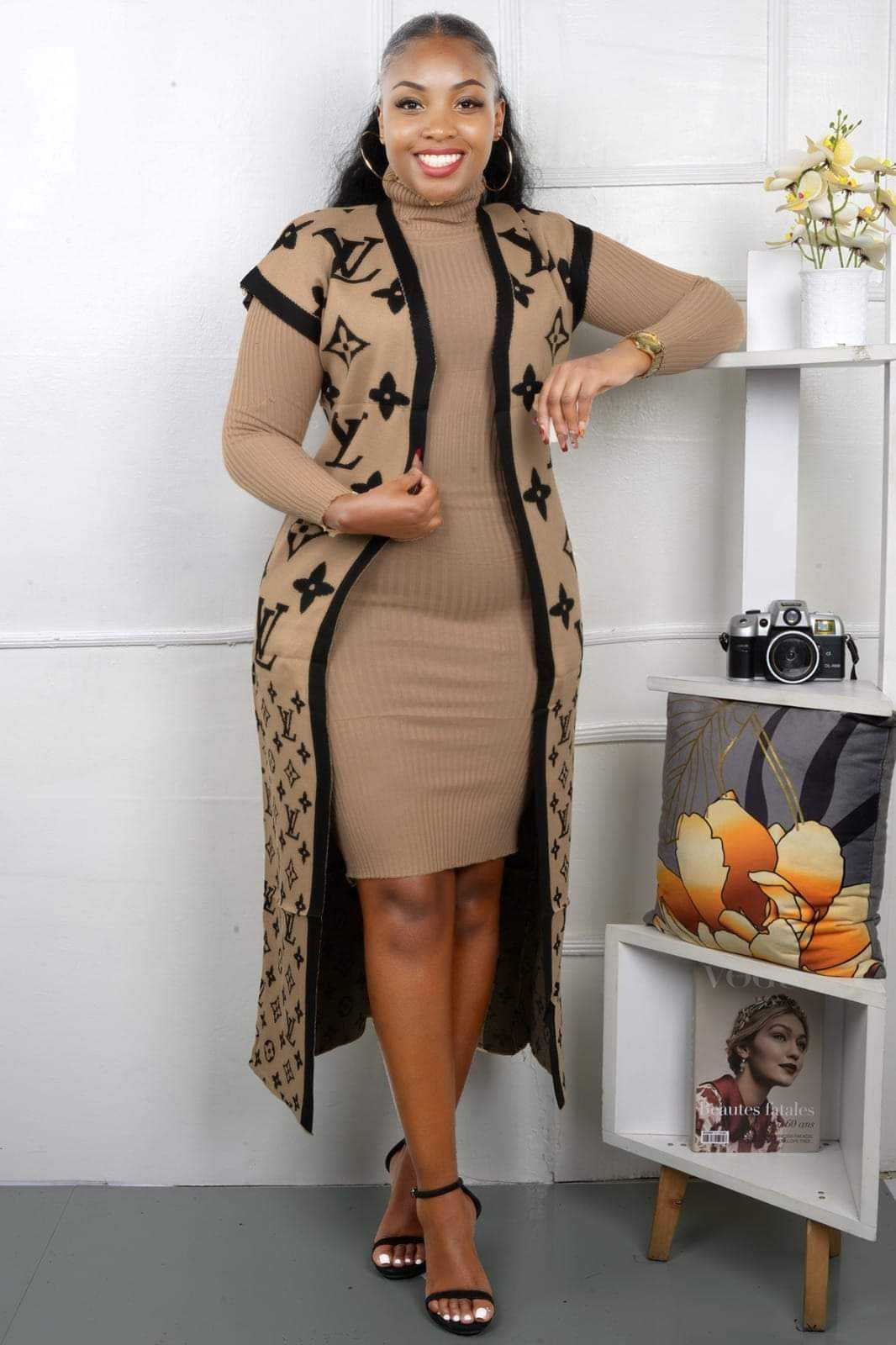 Sweater dress + kimono