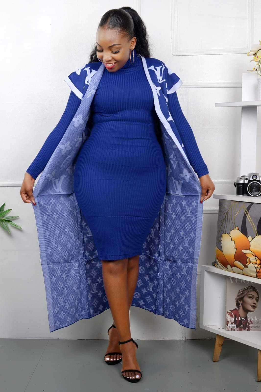 Sweater dress + kimono