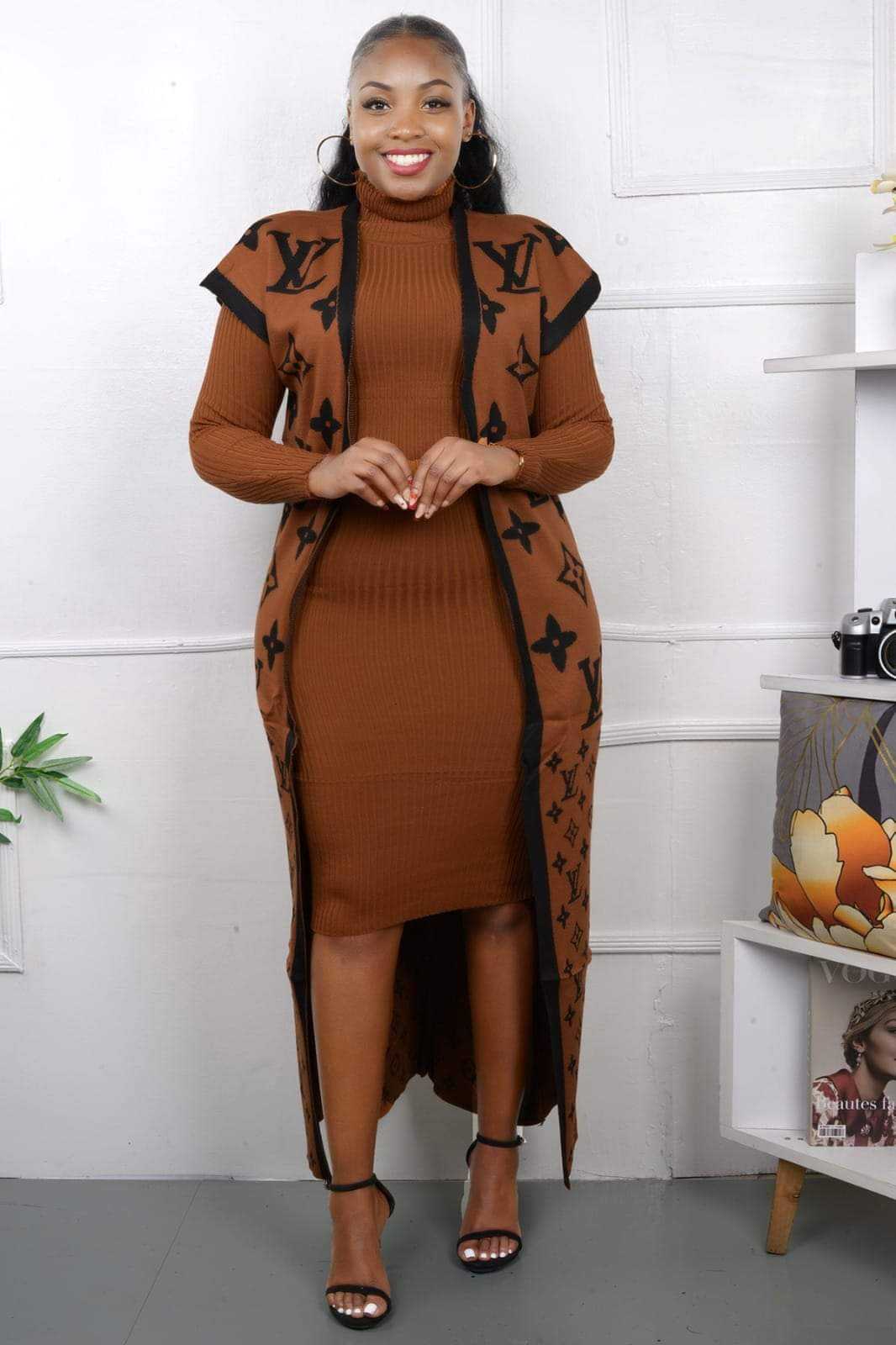 Sweater dress + kimono