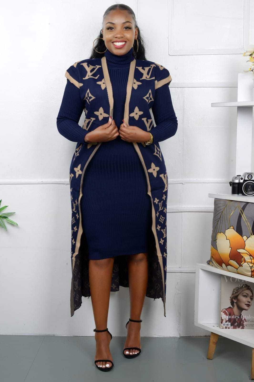 Sweater dress + kimono