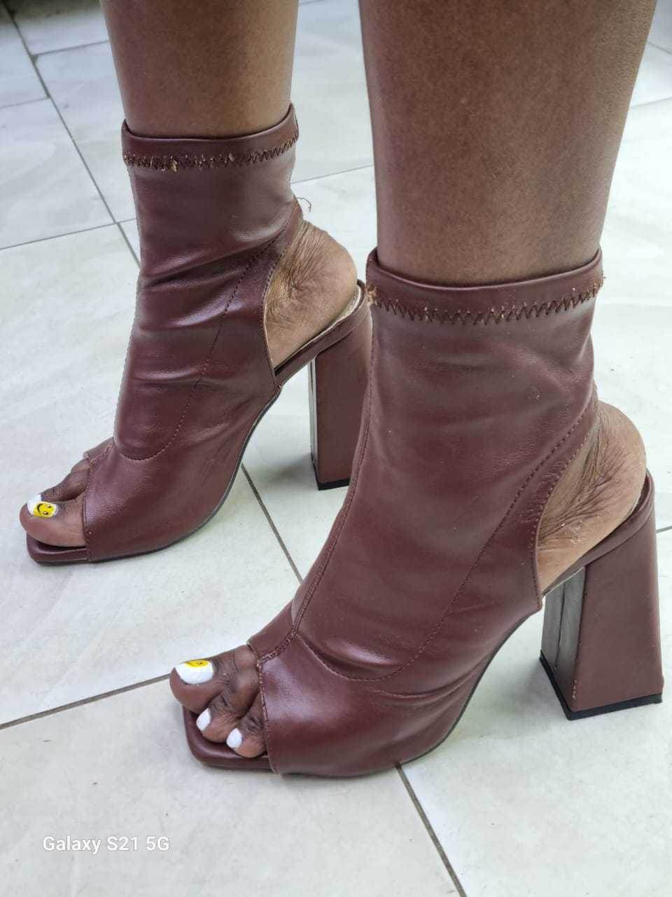 Peeptoe Ankle Chunky Boot