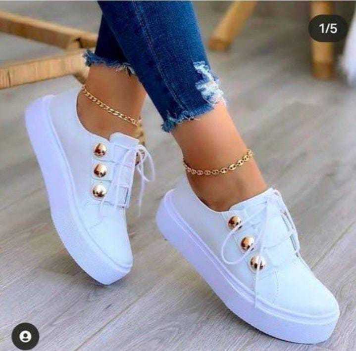 Wipe &amp; Go Button Sneakers