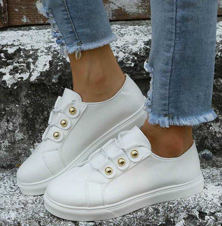 Wipe &amp; Go Button Sneakers