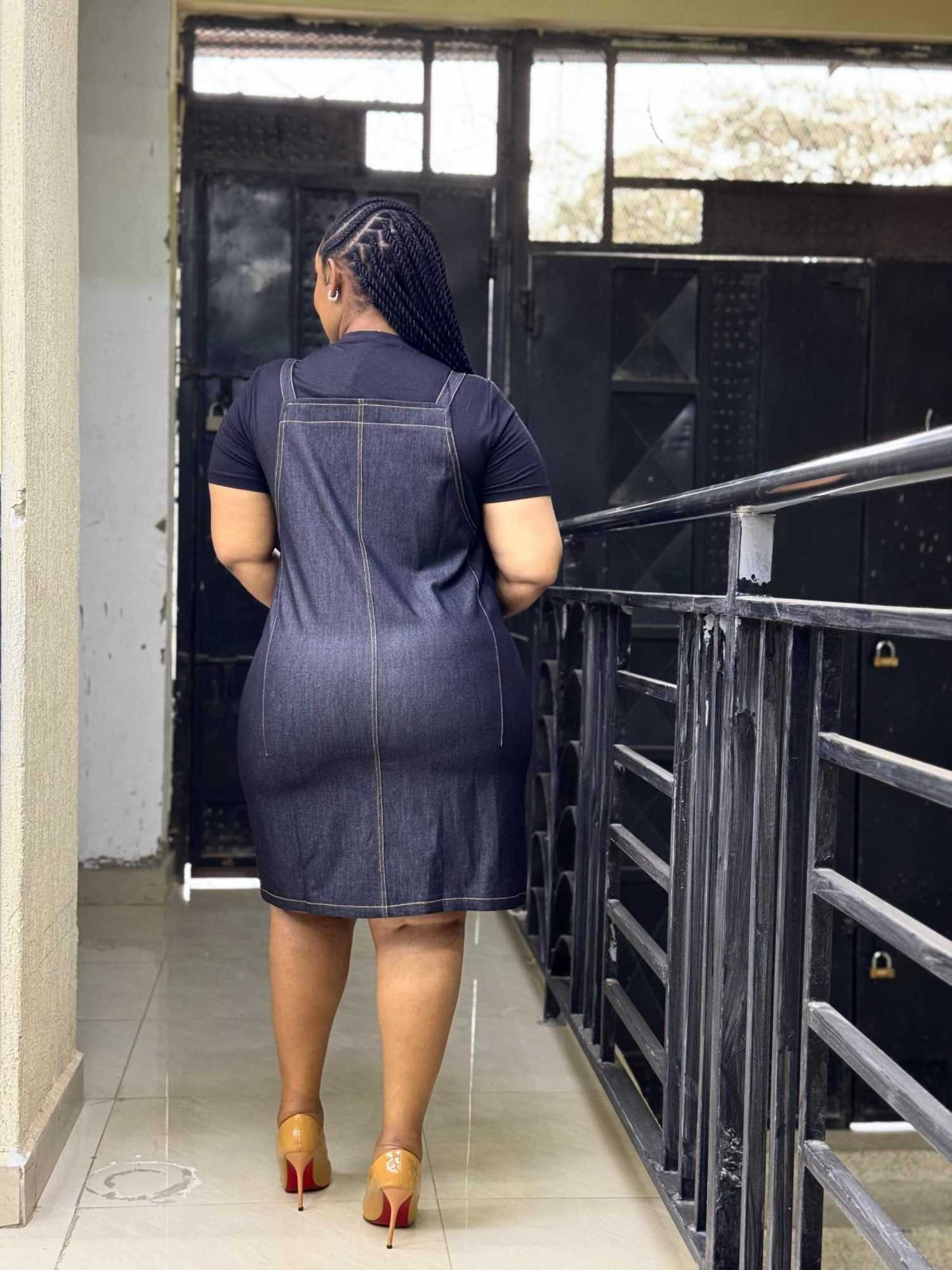 Dungaree Inspired Denim Dress + T-Shirt